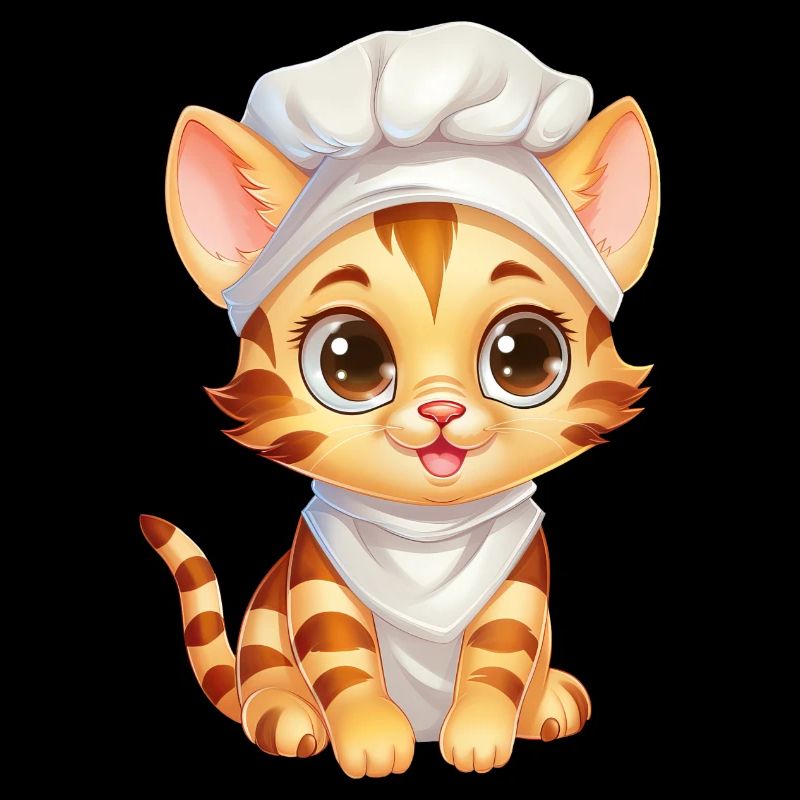 Cute Bengal Cat Chef Comic Design