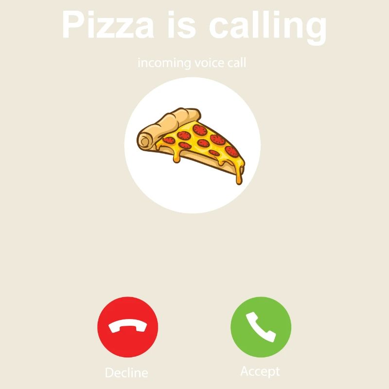 Die Pizza ruft ich muss gehen