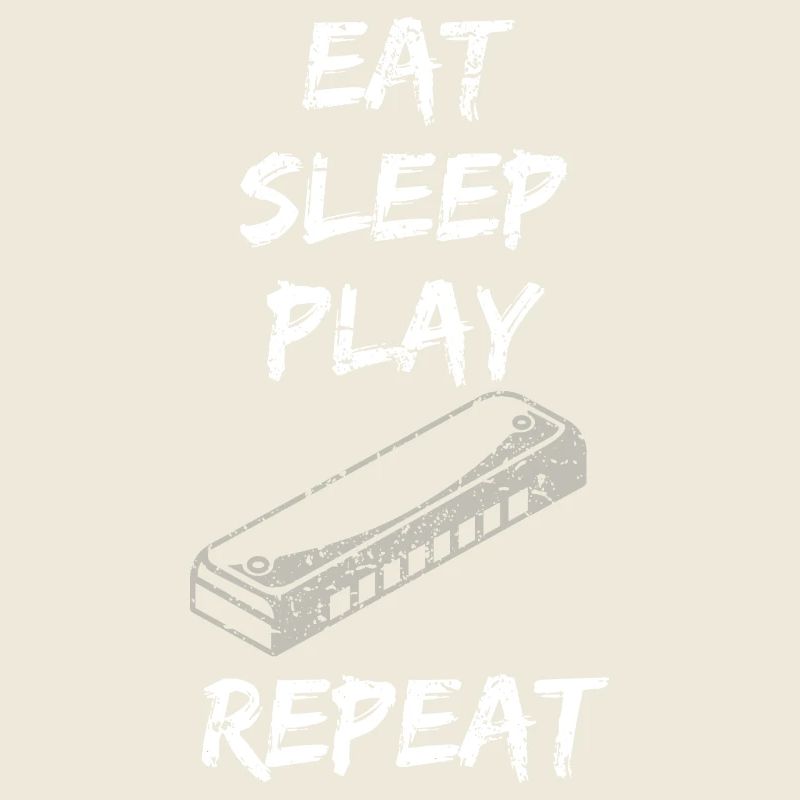 Shirt gift harmonica eat sleep play