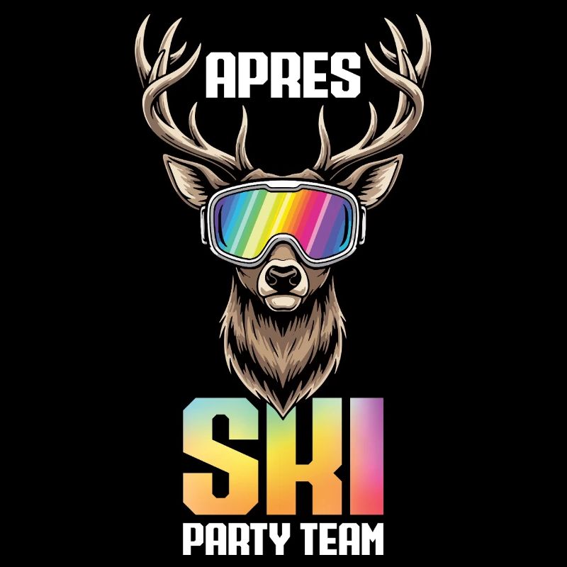 Apres Ski Party Team Deer Snow Skiing Ski