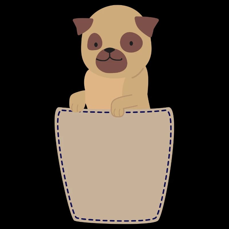 Brusttasche mit Mops