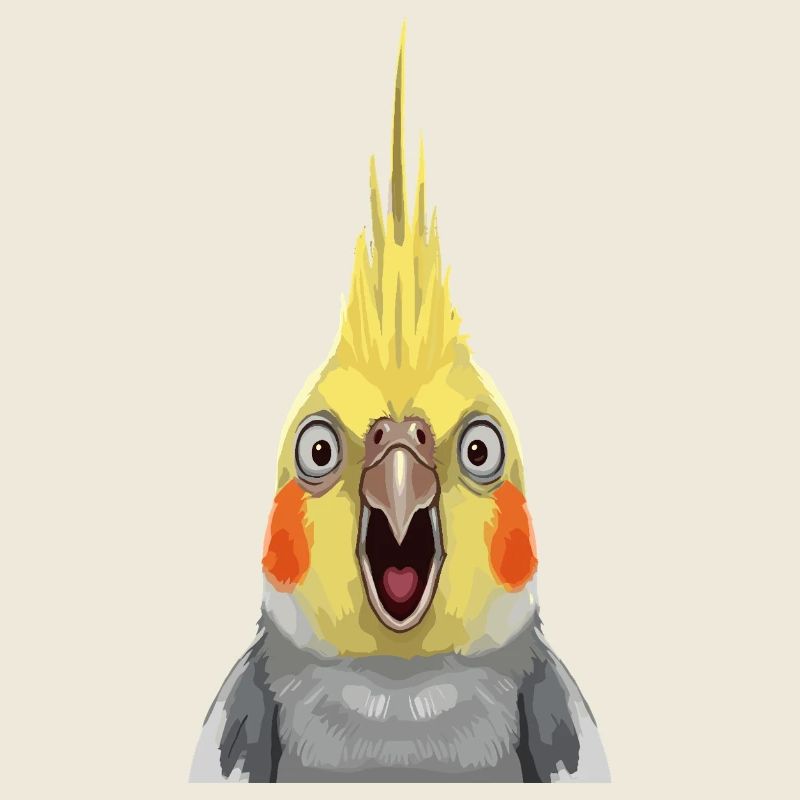 Estampe pop expressive de calopsitte