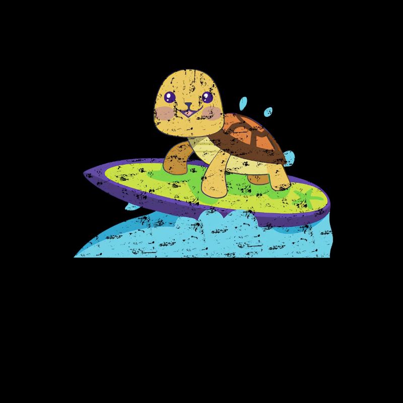 Tortue sur planche de surf