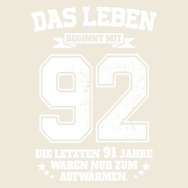 92. Geburtstag Geschenk Das Leben Beginnt Mit 92