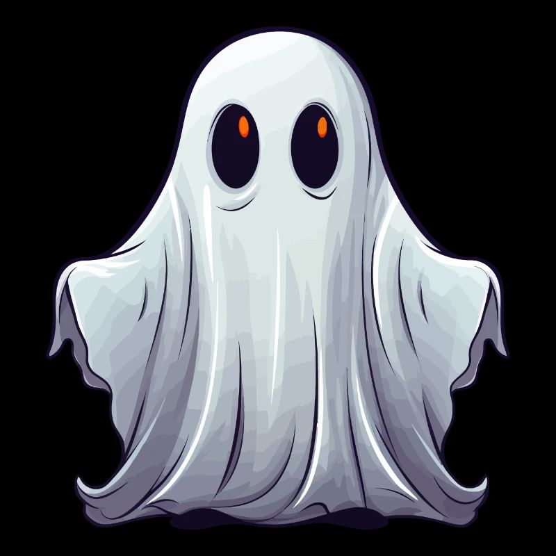 Little cuddly ghost with shining eyes