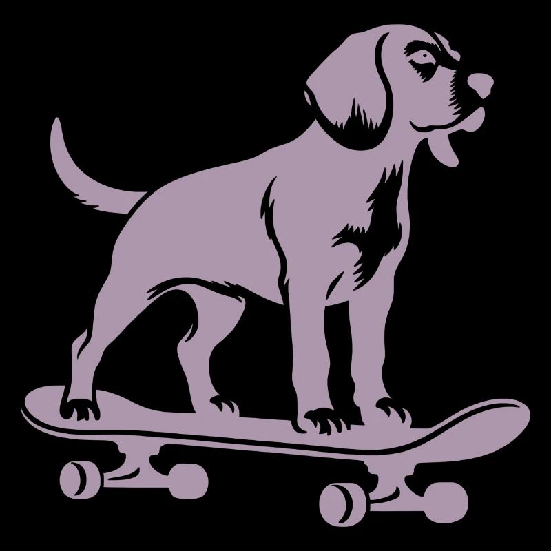 hund beagle skateboard skateboarder silhouette