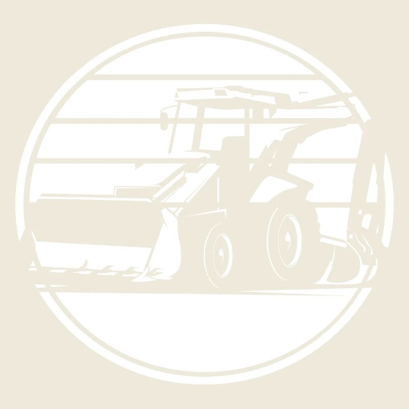 Excavatrice Excavatrice Driver Sunset Retro Design