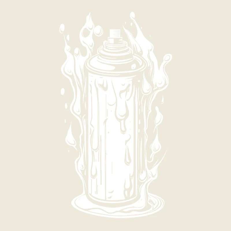 Comic Spray Can with Drops and Flames