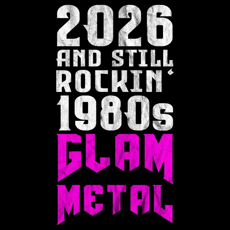 80s Glam Metal Retro Design