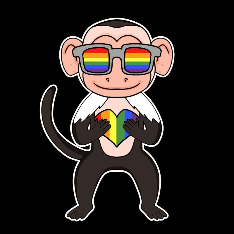 LGBT Tier Affe Kapuzineraffen Regenbogen