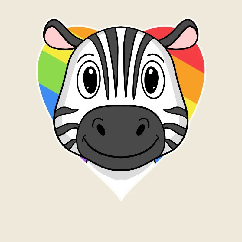 LGBT Tier Zebra Regenbogen Herz