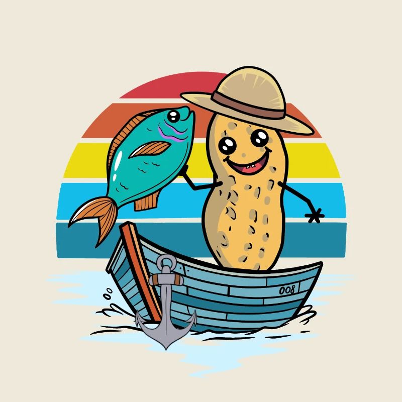 Peanut Rainbow Boat Fish Fish Fisher Nut