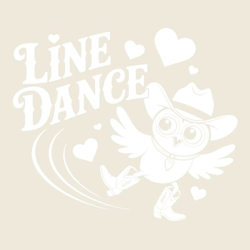Line Dance Eule lustige Eule mit Stetson und Boots