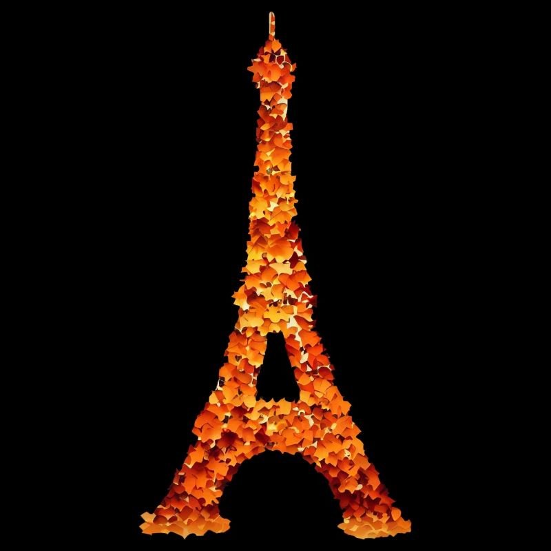 Herbst in Paris Eiffenturm bunte Blätter Laub