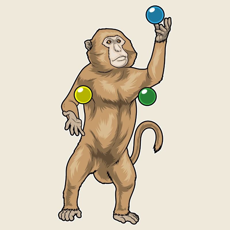 Monkey juggler juggling
