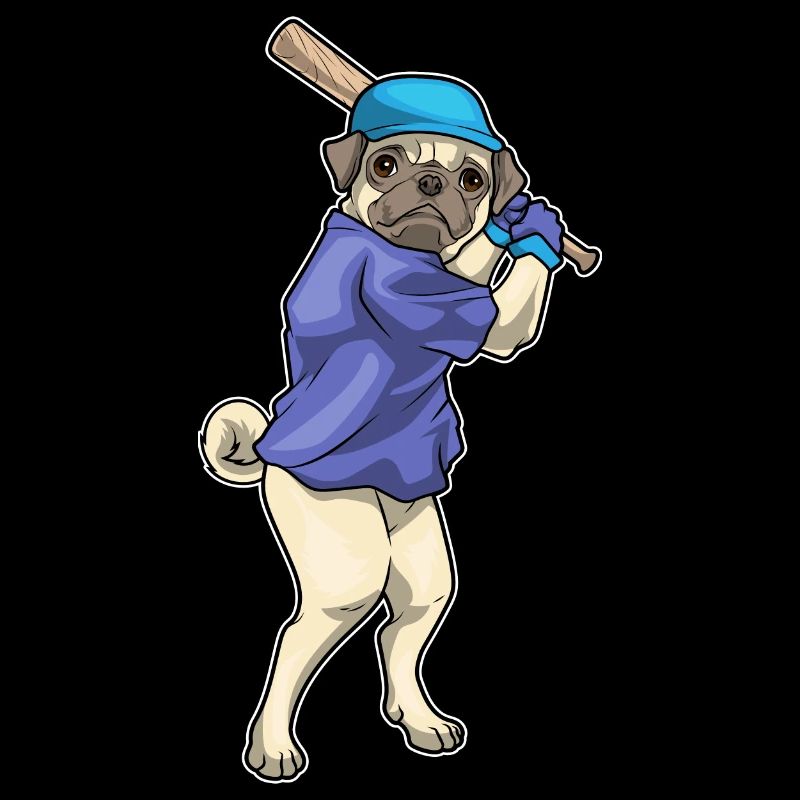 Pug Baseball Baseball Bat