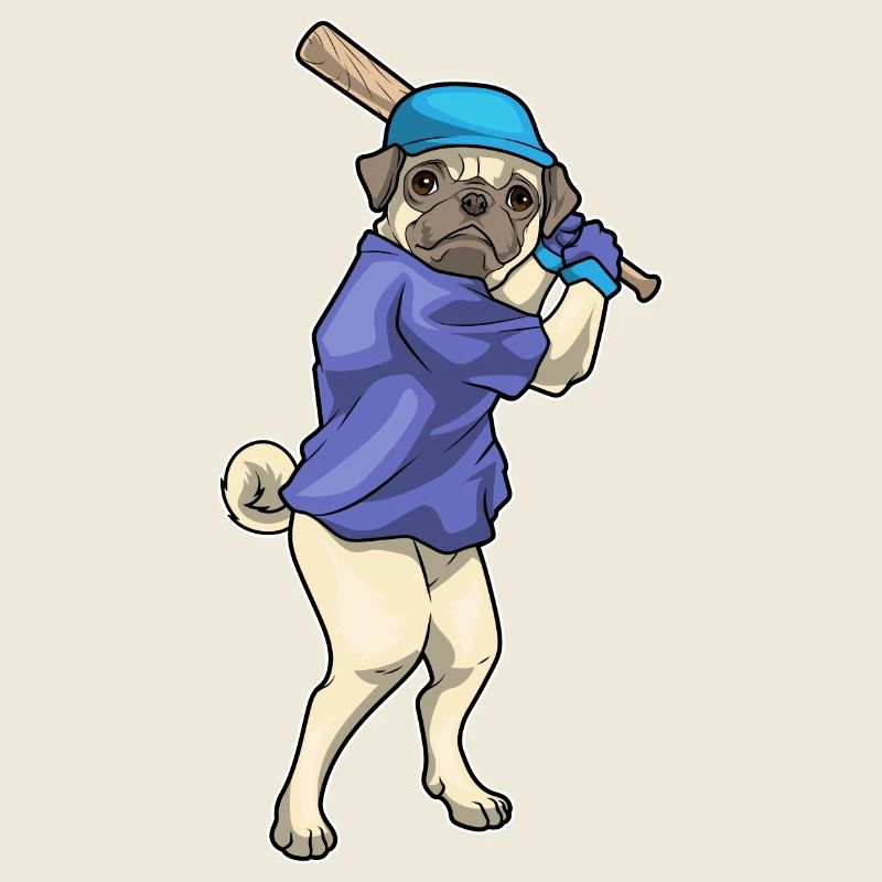 Mops Baseball Baseballschläger