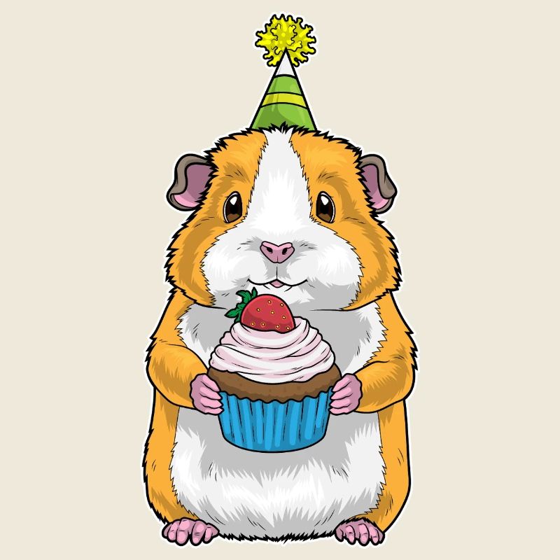 Cupcake d’anniversaire cochon d’Inde