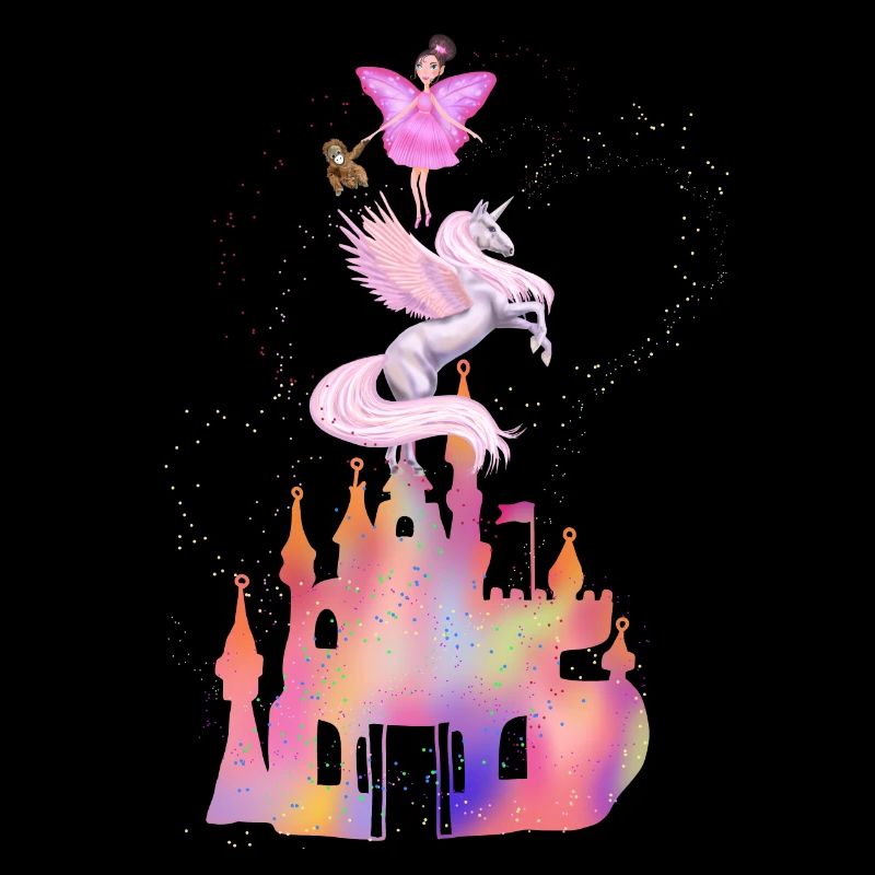 Fantasie Feen Schloss mit Einhorn