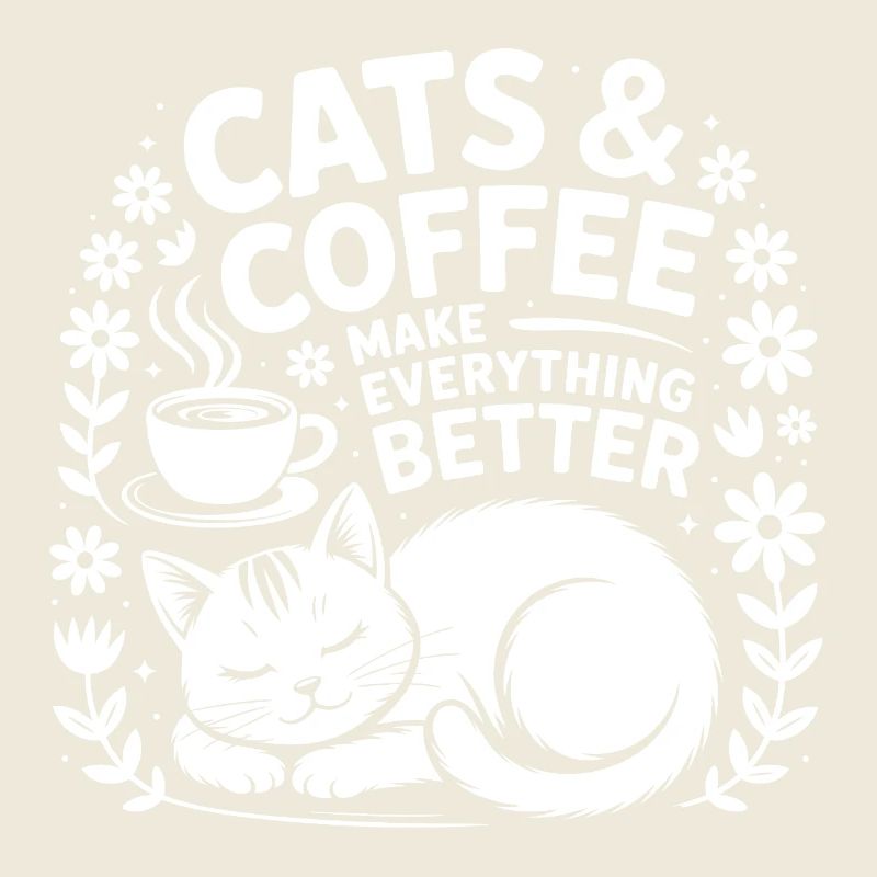 Katze und Kaffee ist alles was ich brauche