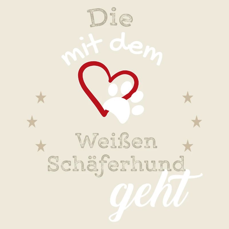 Die mit dem Weißen Schäferhund geht Hund Geschenk