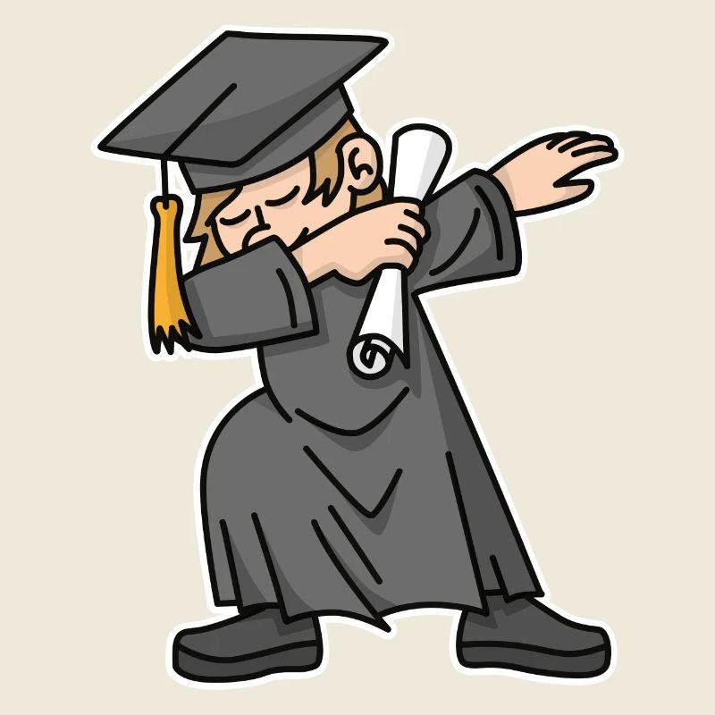 Junge Student dab dabbing Absolvent Schule