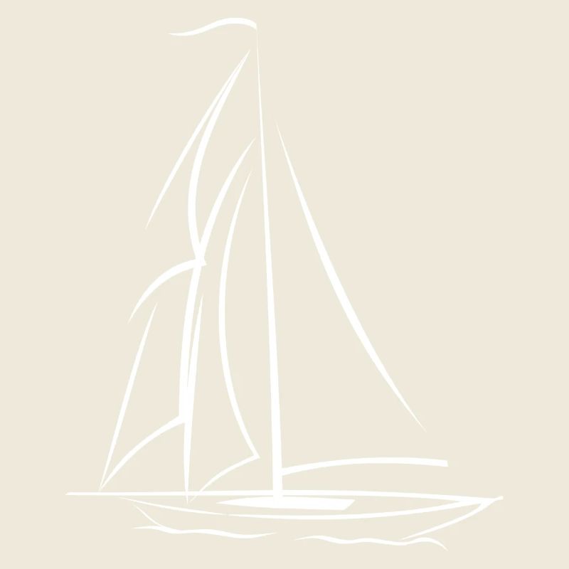 Einfaches weißes Segelboot