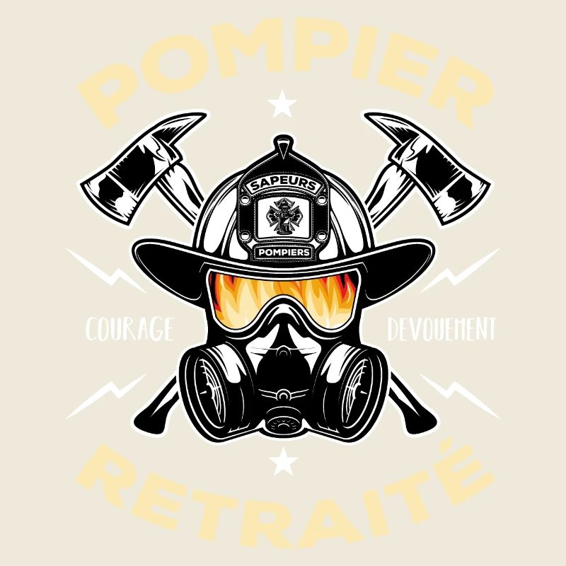Pompier retraité Courage Dévouement Cadeau pompier