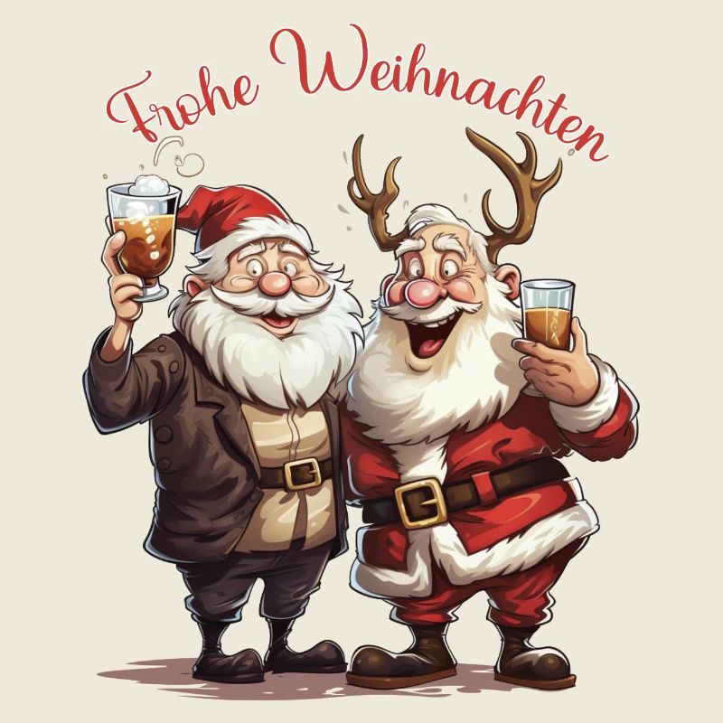 Weihnachtsmann Frohe Weihnachten Geschenk Rentier