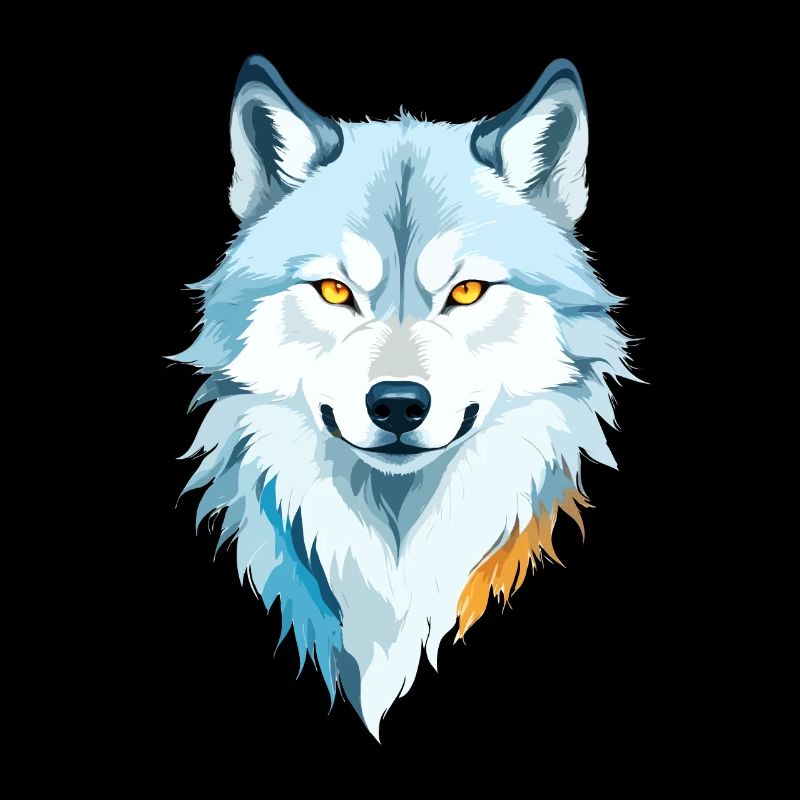 Wolf Vector Art with Vibrant Colors Illustration