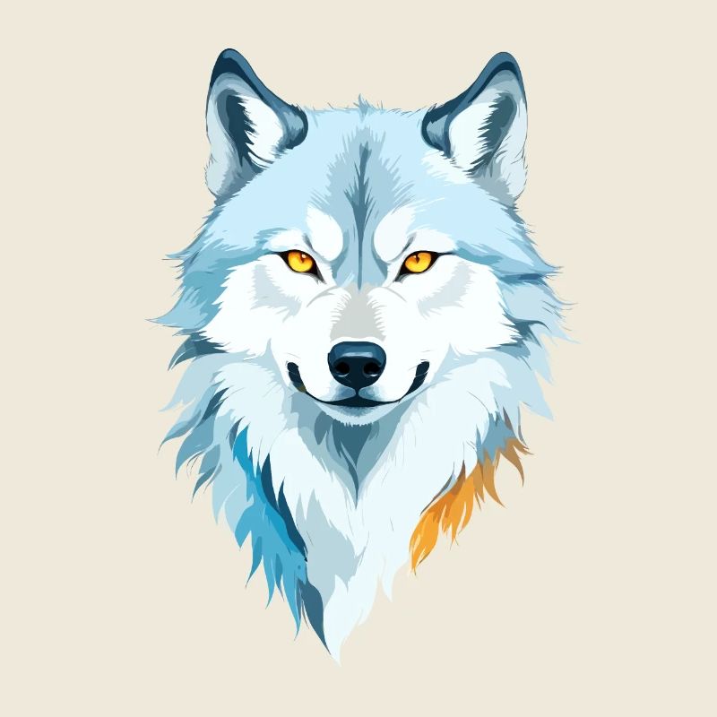 Wolf Vektor Kunst mit lebendigen Farben Illustration