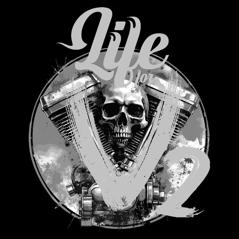 V-Twin Motorcycle Skull Design