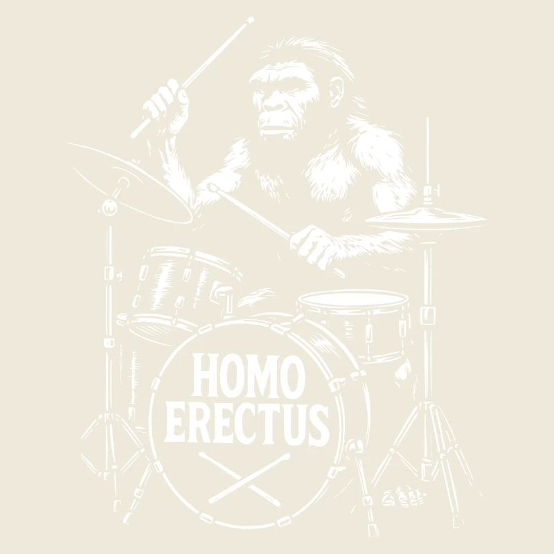 Progressive Homo Erectus Ape with Drums gift