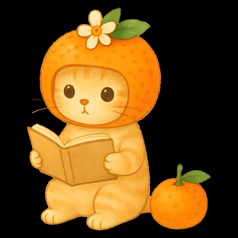 Chat ananas lecture avec fleurs