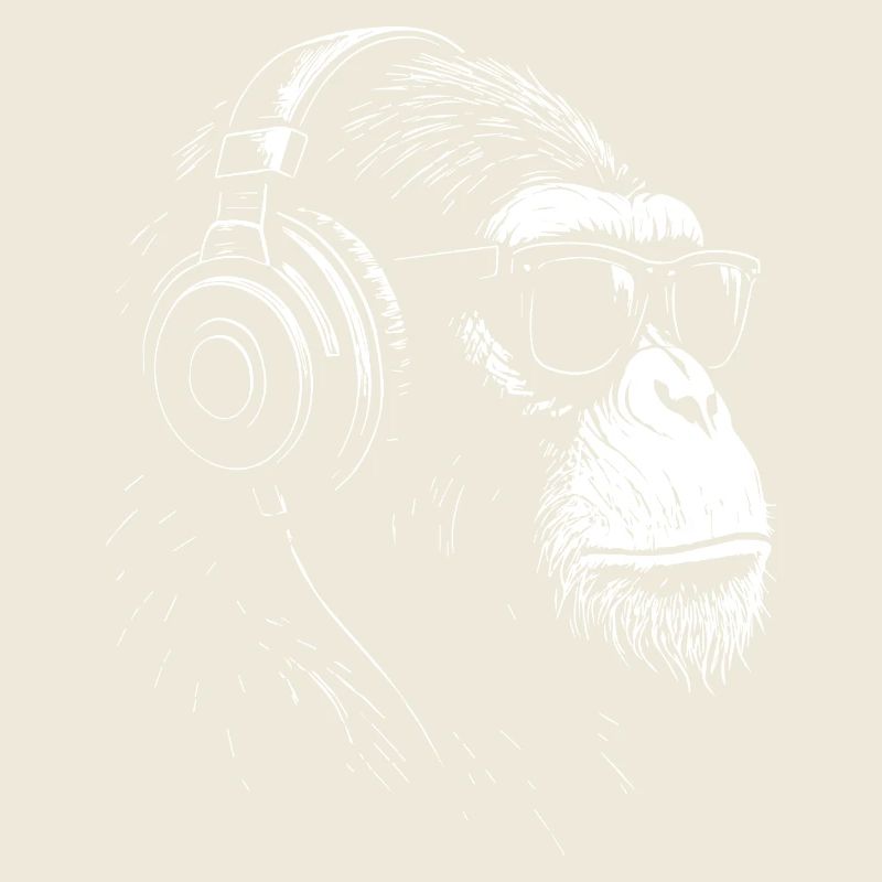 Kopfhörer Monkey mit Sonnenbrille