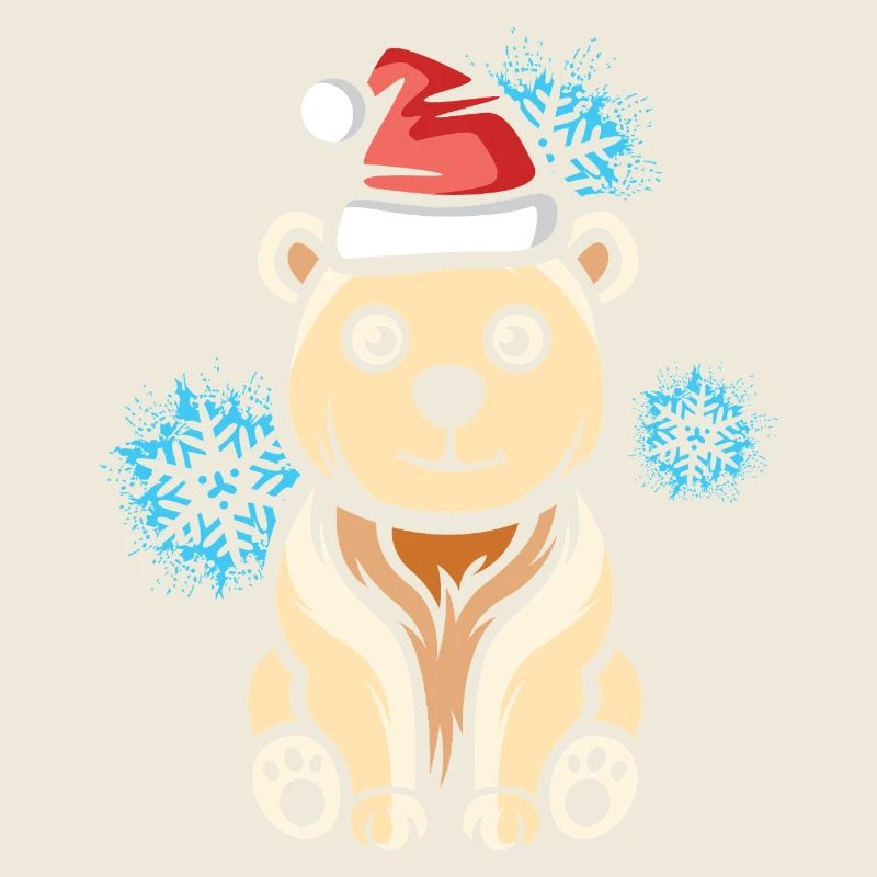Weihnachts Eisbär mit Schneeflocken