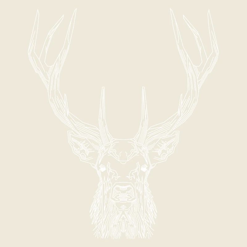 Tech Deer – Geometric Deer in White