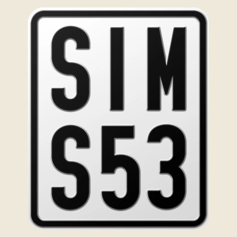 Plaque d’immatriculation du cyclomoteur Simson S53