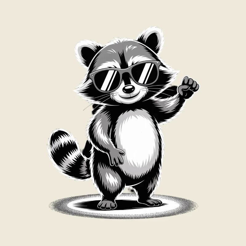 Waschbär mit Sonnenbrille
