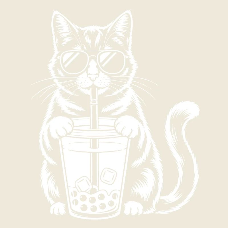 Cat with bubble tea