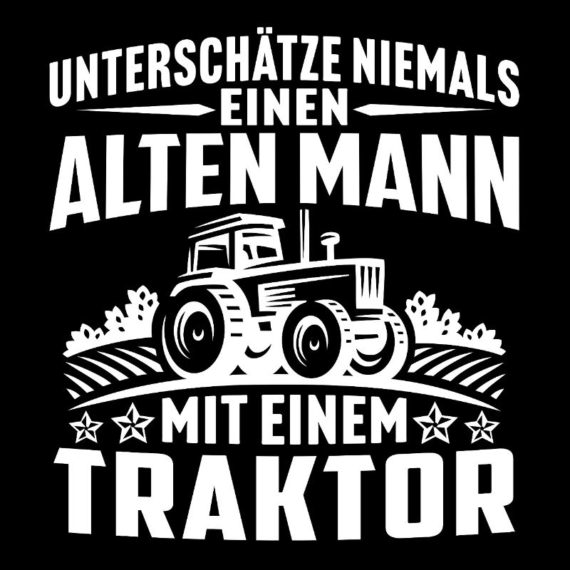 Alten mann mit einem traktor