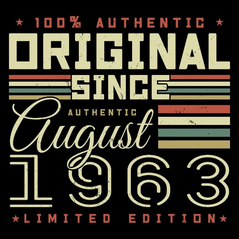 August 1963 Retro August 1963 August 1963 Anniversary