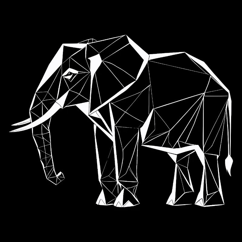 Polygone éléphant – Conception d’animaux géométriques