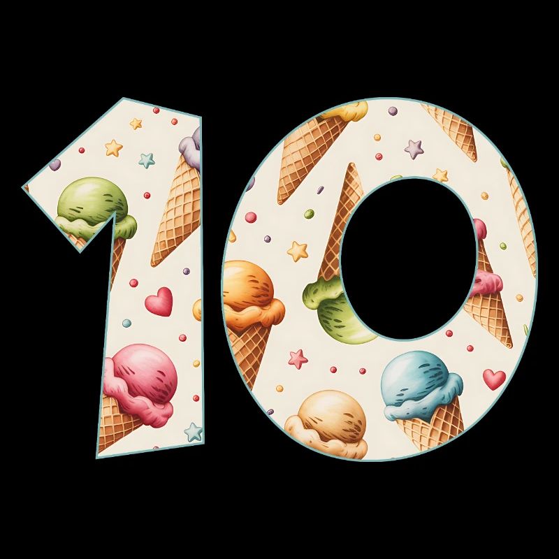 GLACE NUMÉRO 10 ANS CRÈME GLACÉE 10E ANNIVERSAIRE