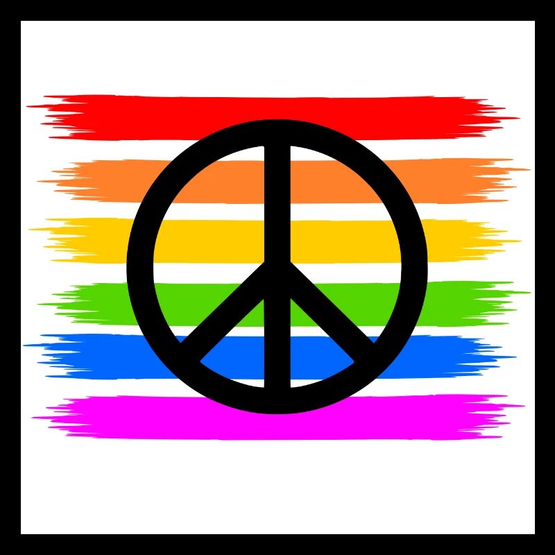 Peacezeichen auf LGBT Regenbogenfahne