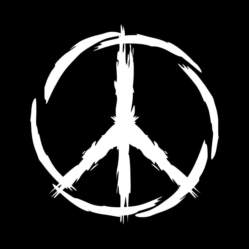 Peace symbol white brush