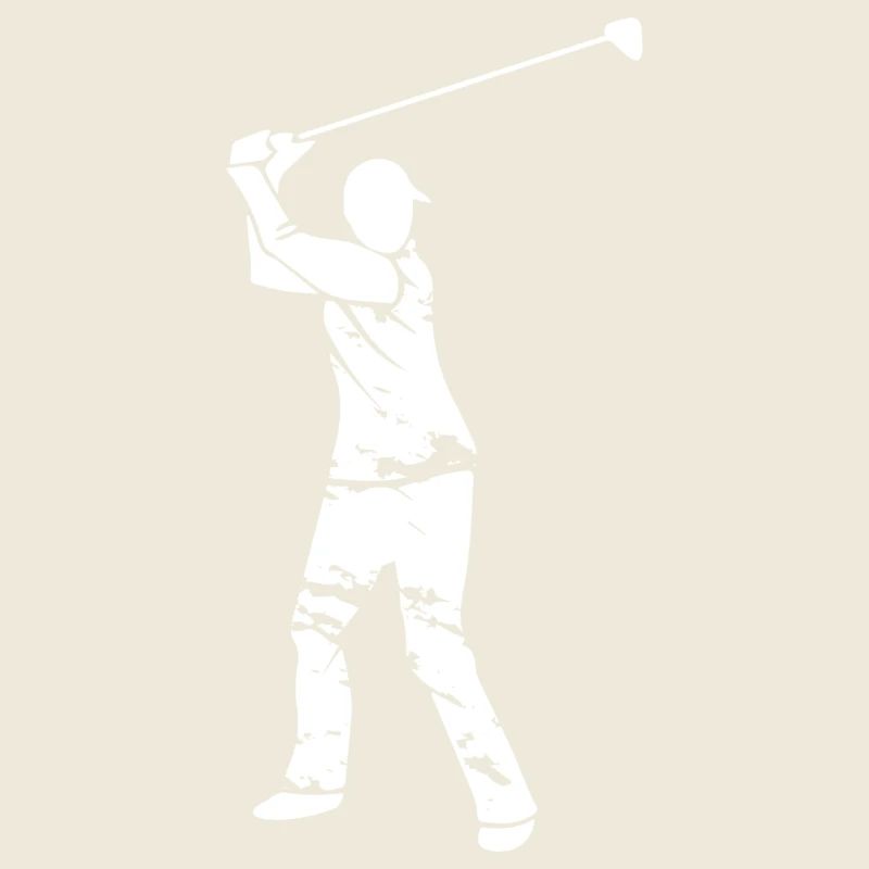 Golf Golfer Silhouette - White Grunge Design