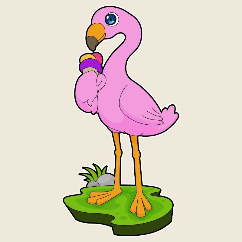 Flamingo Waffle Ice Cream