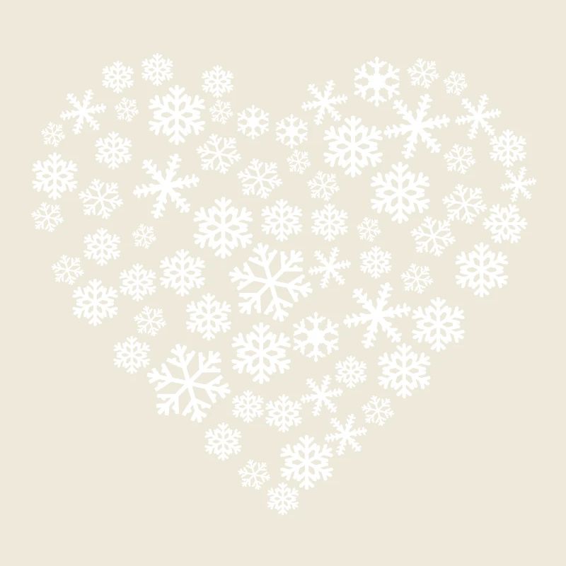 Schneeflocken Herz - Ich liebe Schnee