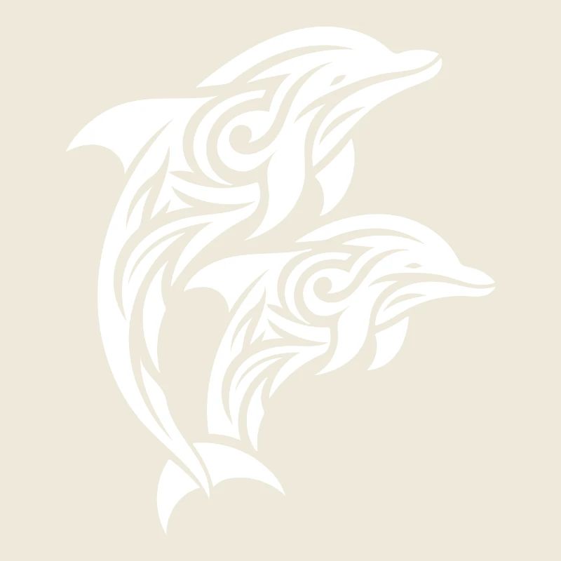 Jumping Tribal Tattoo Dolphins